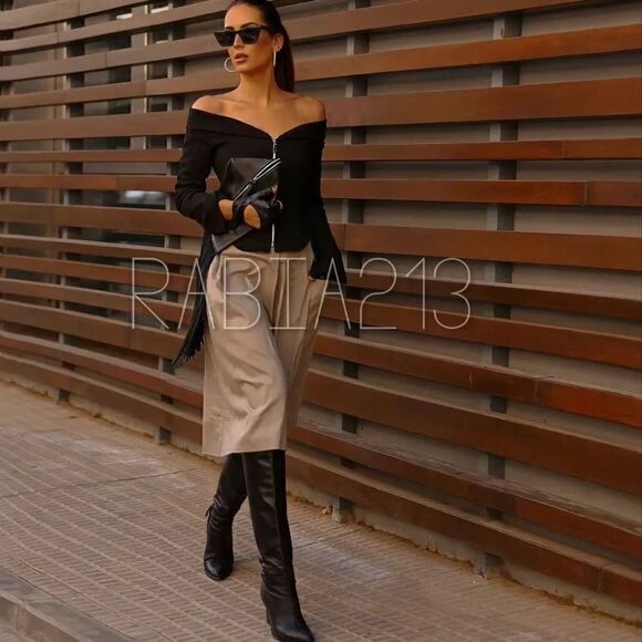 ZARA OFF-THE-SHOULDER ZIP TOP LIMITED EDITION - Picture 4 of 8